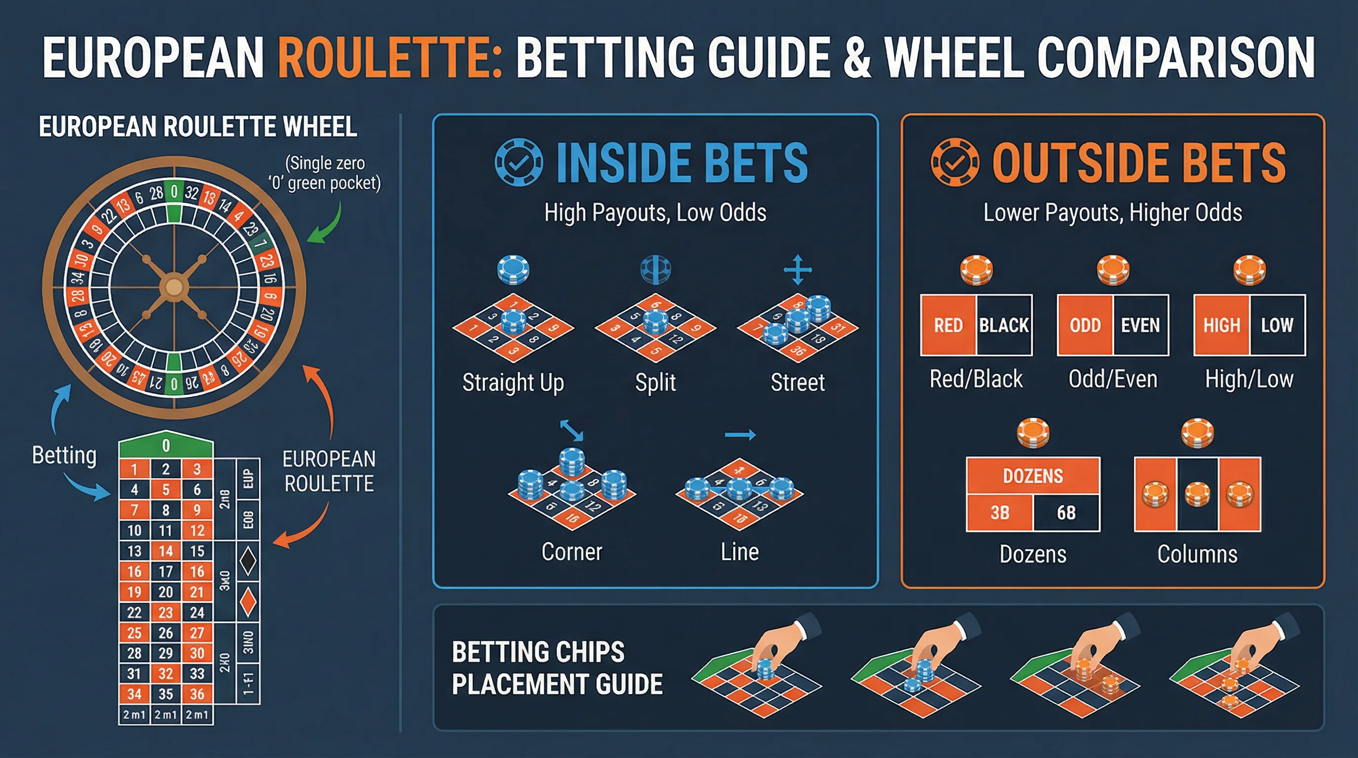 Tipos de Apostas na Roleta